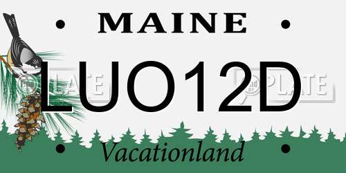 LUO12D Maine License Plate
