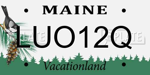 LUO12Q Maine License Plate