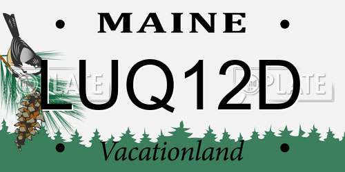LUQ12D Maine License Plate