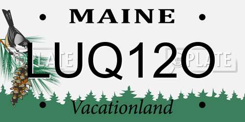 LUQ12O Maine License Plate
