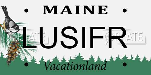 LUSIFR Maine License Plate