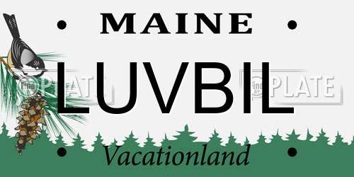 LUVBIL Maine License Plate