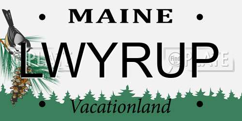 LWYRUP Maine License Plate