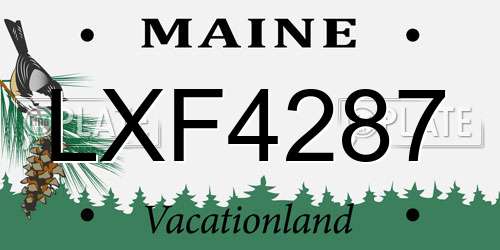 LXF4287 Maine License Plate