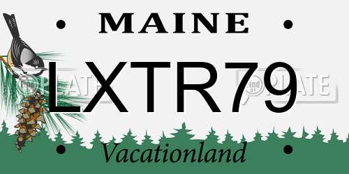 LXTR79 Maine License Plate