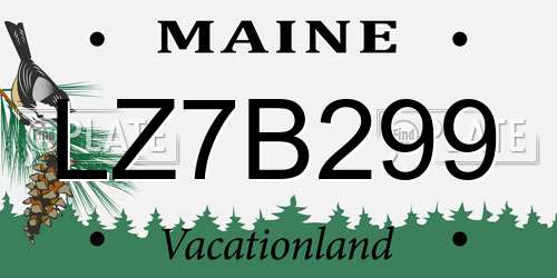 LZ7B299 Maine License Plate