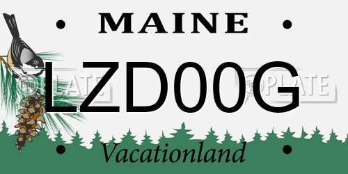 LZD00G Maine License Plate