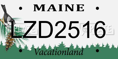 LZD2516 Maine License Plate