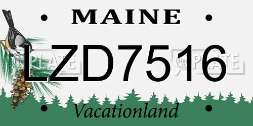 LZD7516 Maine License Plate