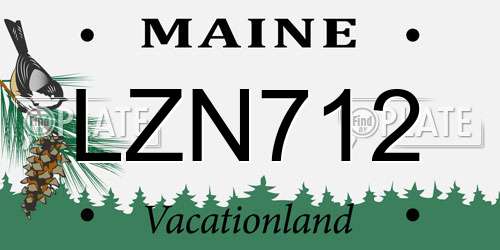LZN712 Maine License Plate