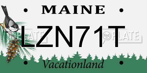 LZN71T Maine License Plate