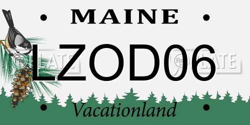 LZOD06 Maine License Plate