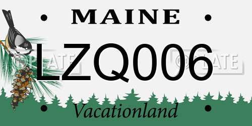 LZQ006 Maine License Plate