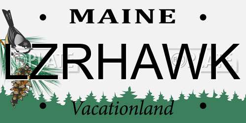 LZRHAWK Maine License Plate