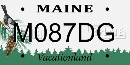 M087DG Maine License Plate