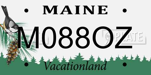 M088OZ Maine License Plate