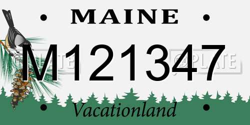 M121347 Maine License Plate
