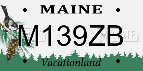 M139ZB Maine License Plate