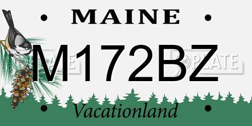 M172BZ Maine License Plate