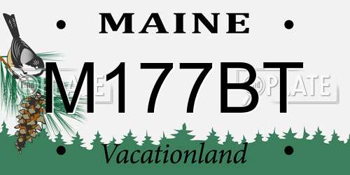 M177BT Maine License Plate
