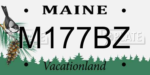 M177BZ Maine License Plate