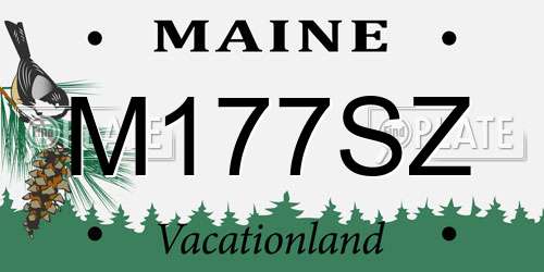 M177SZ Maine License Plate