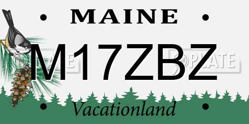 M17ZBZ Maine License Plate
