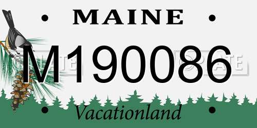 M190086 Maine License Plate
