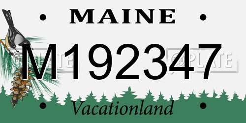 M192347 Maine License Plate