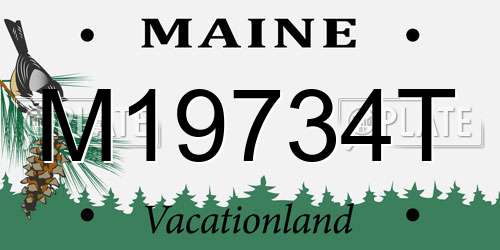 M19734T Maine License Plate