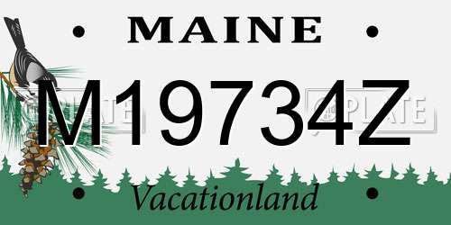 M19734Z Maine License Plate