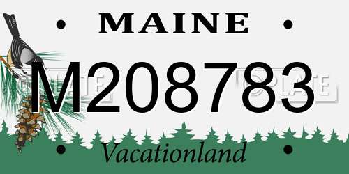 M208783 Maine License Plate