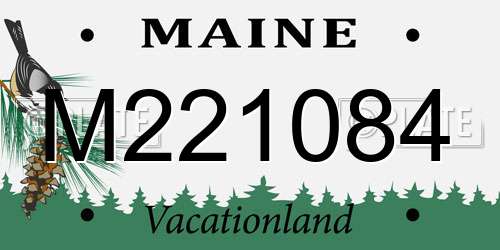 M221084 Maine License Plate