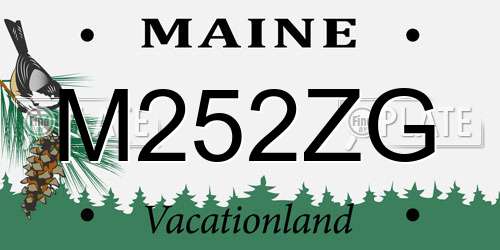 M252ZG Maine License Plate