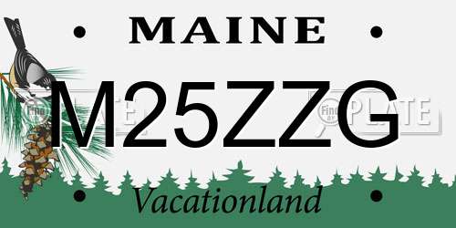 M25ZZG Maine License Plate
