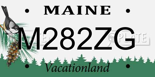 M282ZG Maine License Plate
