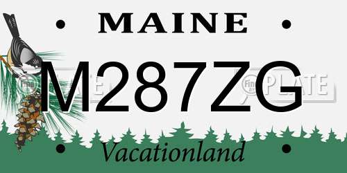 M287ZG Maine License Plate