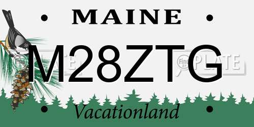M28ZTG Maine License Plate