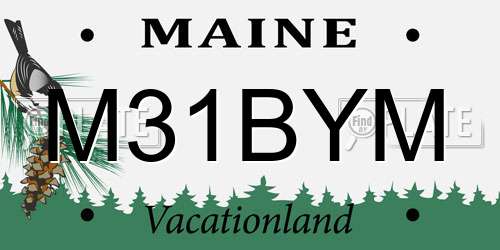 M31BYM Maine License Plate