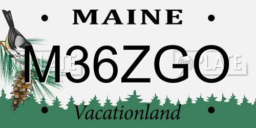 M36ZGO Maine License Plate