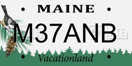 M37ANB Maine License Plate
