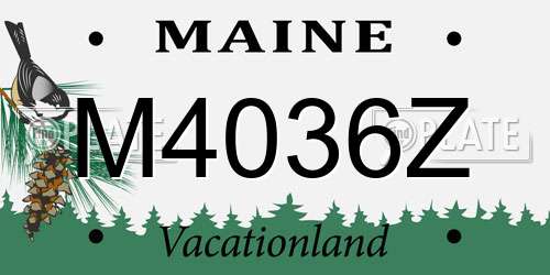 M4036Z Maine License Plate