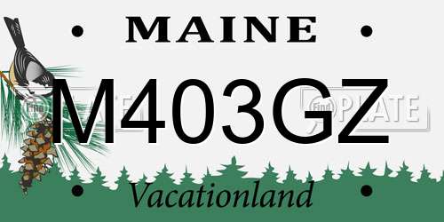M403GZ Maine License Plate