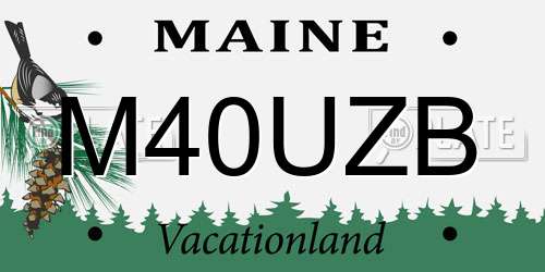M40UZB Maine License Plate