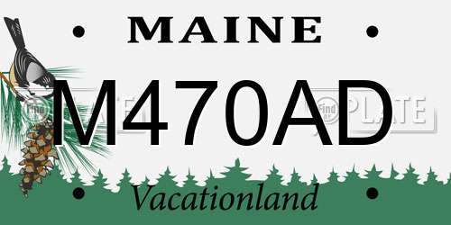 M470AD Maine License Plate