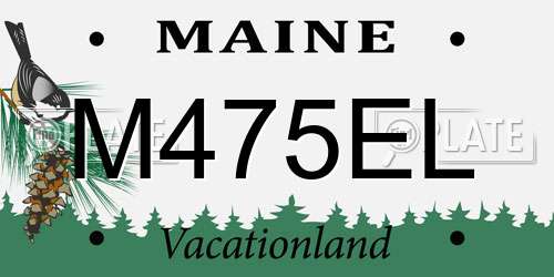 M475EL Maine License Plate
