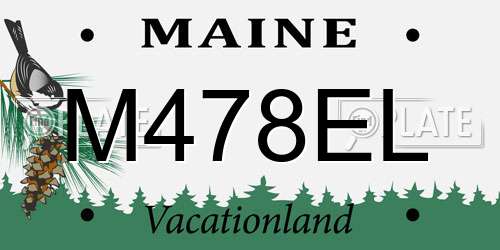 M478EL Maine License Plate
