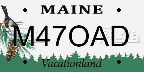 M47OAD Maine License Plate