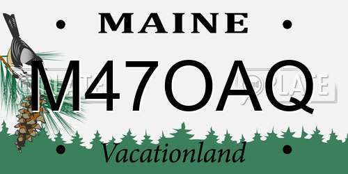 M47OAQ Maine License Plate