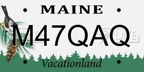 M47QAQ Maine License Plate